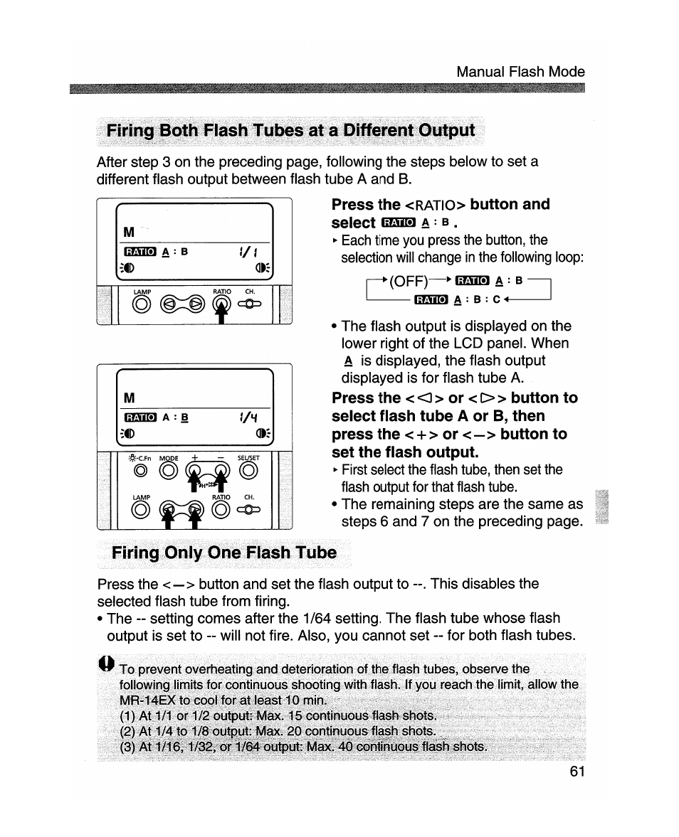 Press the <ratio> button and select a : b | Canon MR-14EX User Manual | Page 61 / 90