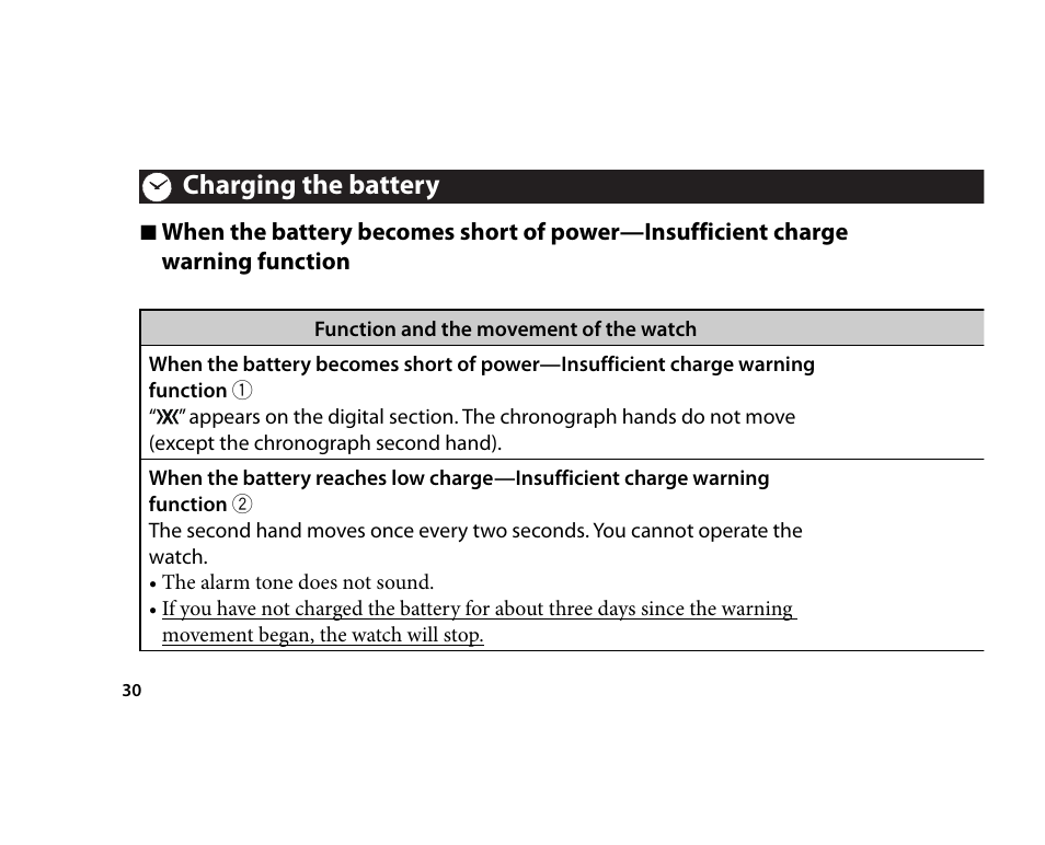 Charging the battery | CITIZEN U700 User Manual | Page 30 / 62