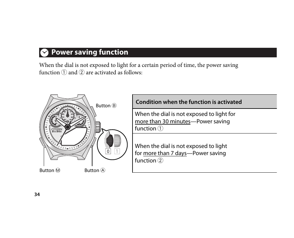 Power saving function | CITIZEN U700 User Manual | Page 34 / 62