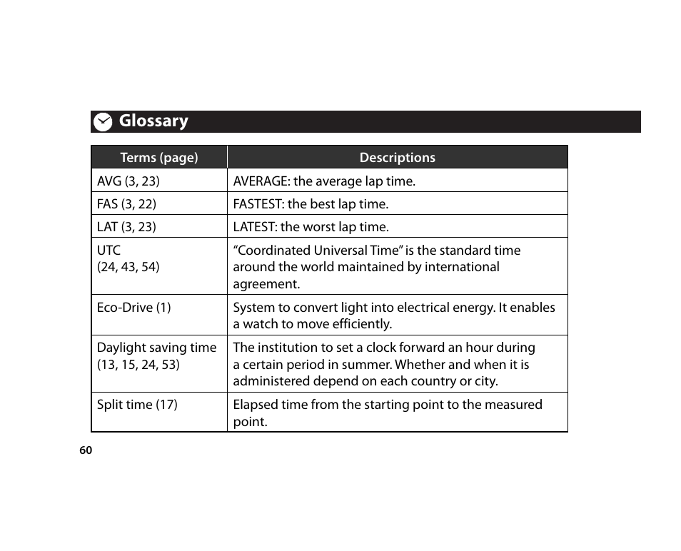 Glossary | CITIZEN U700 User Manual | Page 60 / 62