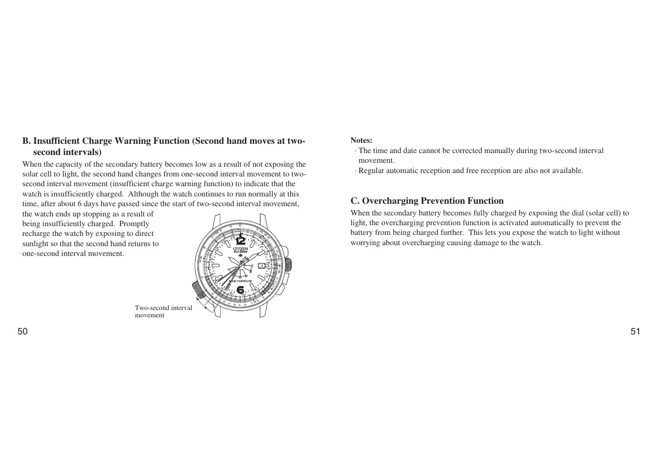 C. overcharging prevention function | CITIZEN H461 User Manual | Page 25 / 42