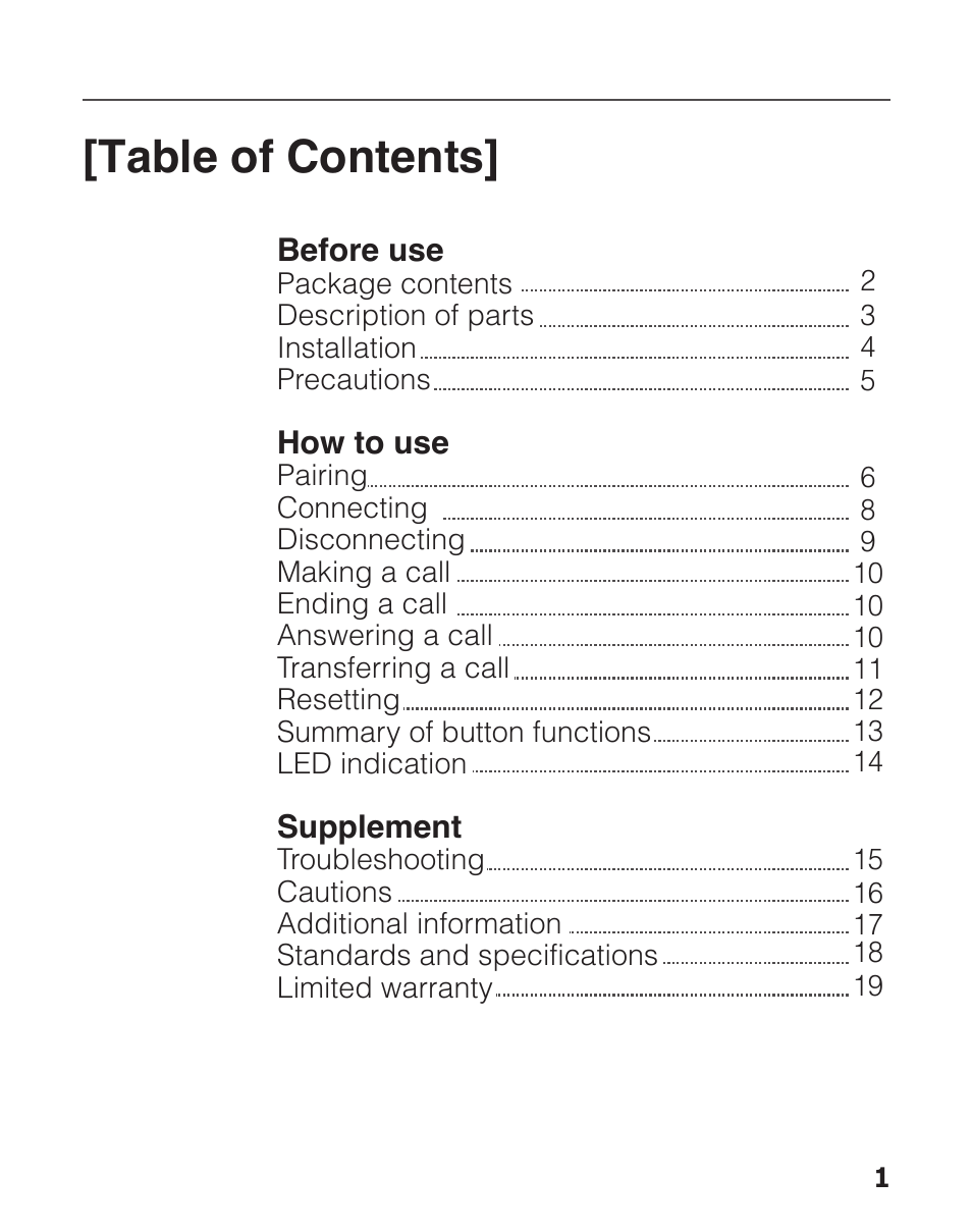 Clipcomm BS-H100 User Manual | Page 3 / 24