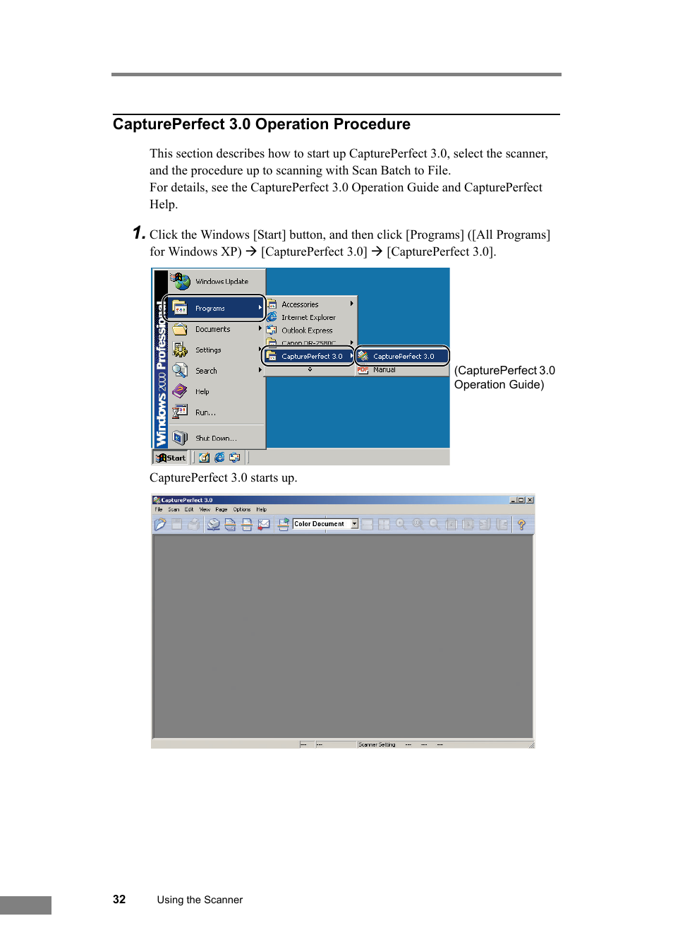 Captureperfect 3.0 operation procedure | Canon DR-2580C User Manual | Page 36 / 116