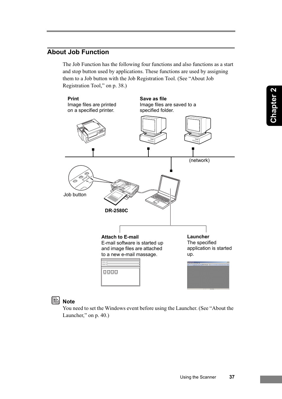 Chapter 2, About job function | Canon DR-2580C User Manual | Page 41 / 116