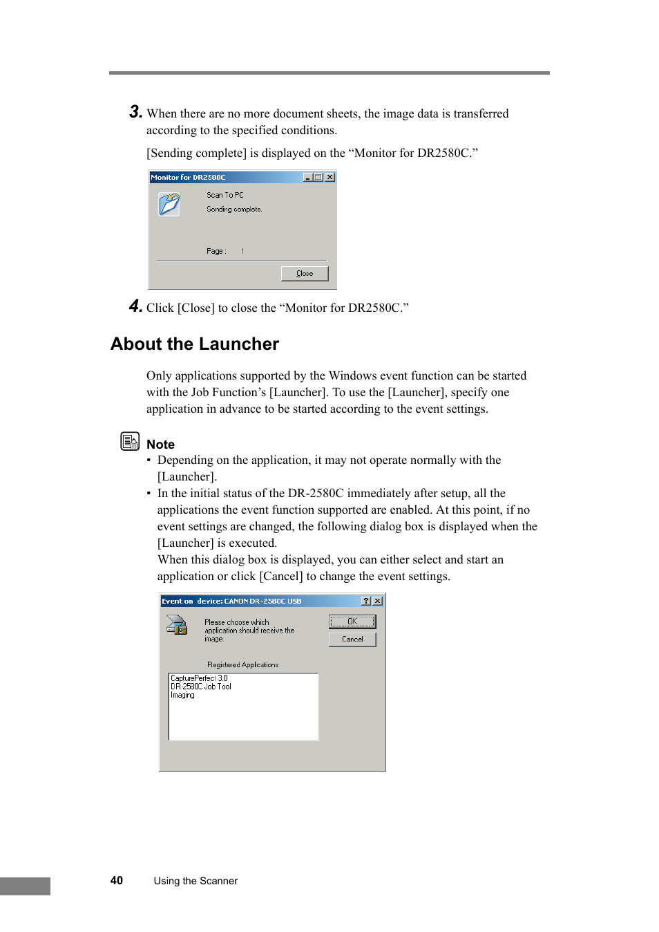 About the launcher | Canon DR-2580C User Manual | Page 44 / 116