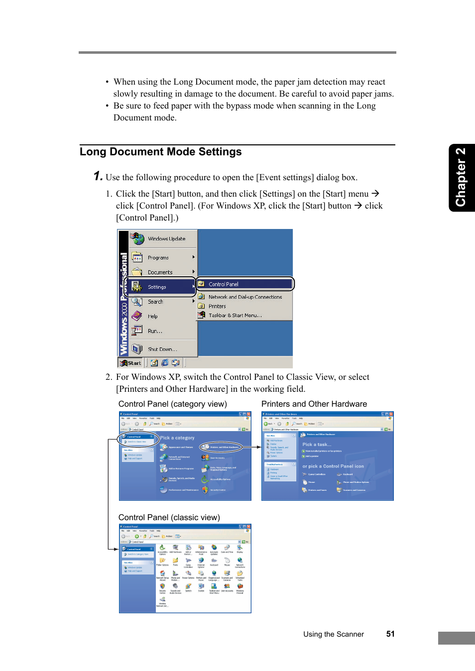 Chapter 2, Long document mode settings | Canon DR-2580C User Manual | Page 55 / 116