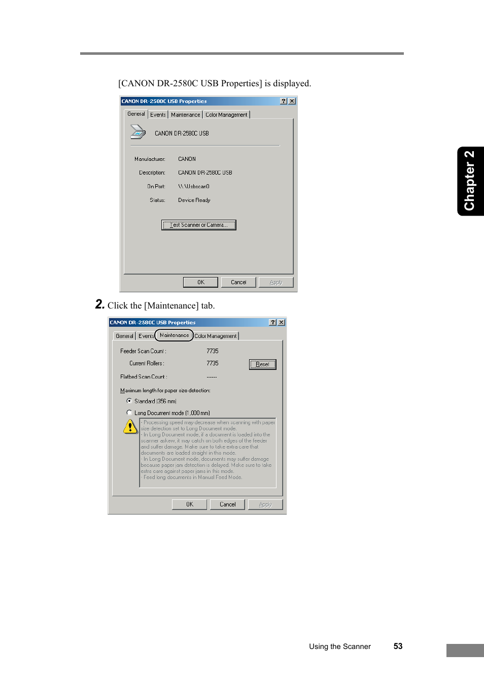 Chapter 2 | Canon DR-2580C User Manual | Page 57 / 116