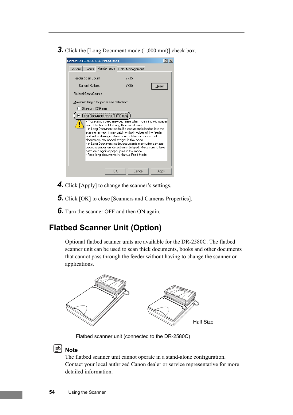 Flatbed scanner unit (option) | Canon DR-2580C User Manual | Page 58 / 116