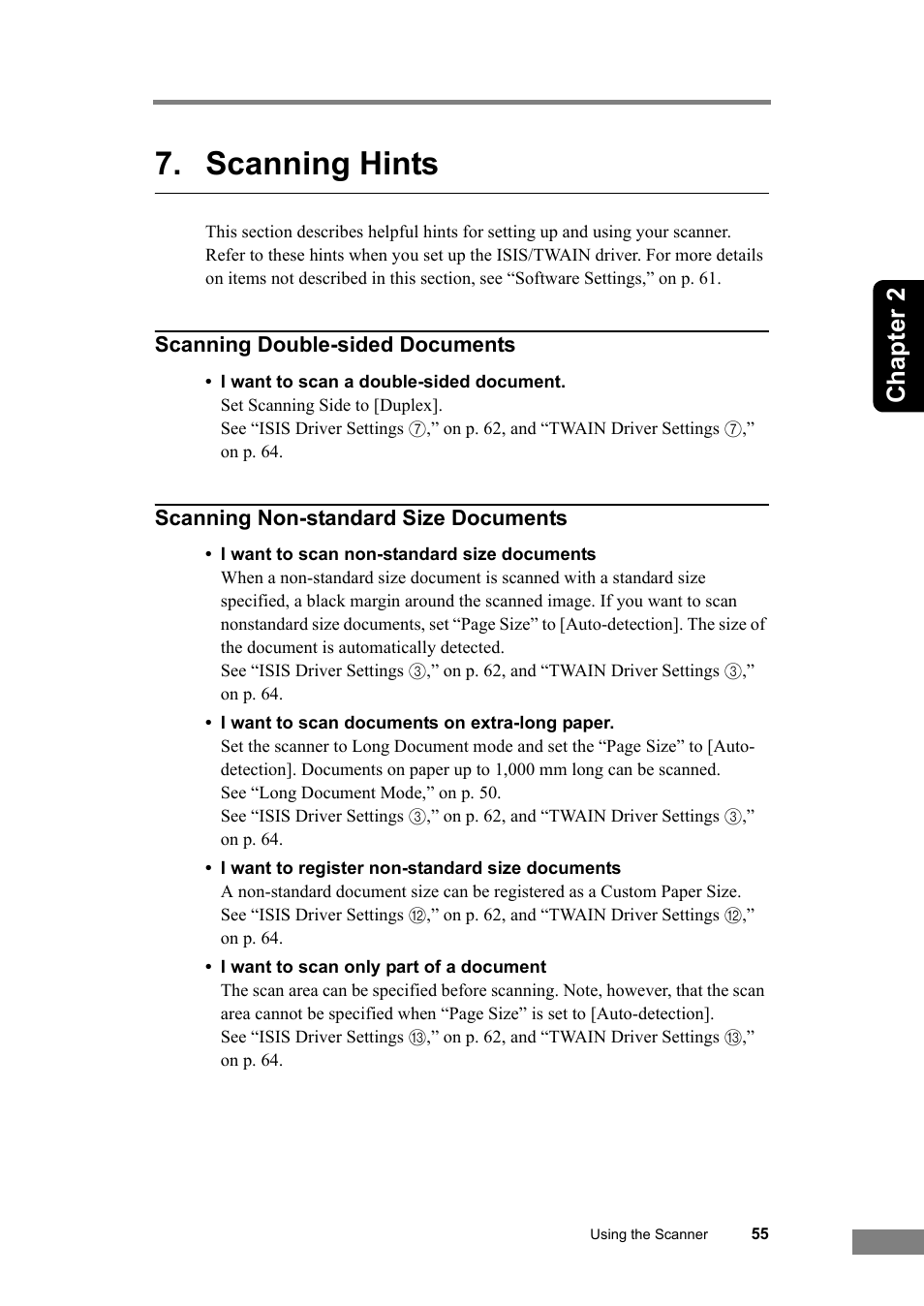 Scanning hints, Chapter 2 | Canon DR-2580C User Manual | Page 59 / 116