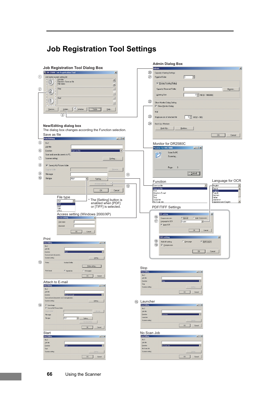 Job registration tool settings | Canon DR-2580C User Manual | Page 70 / 116