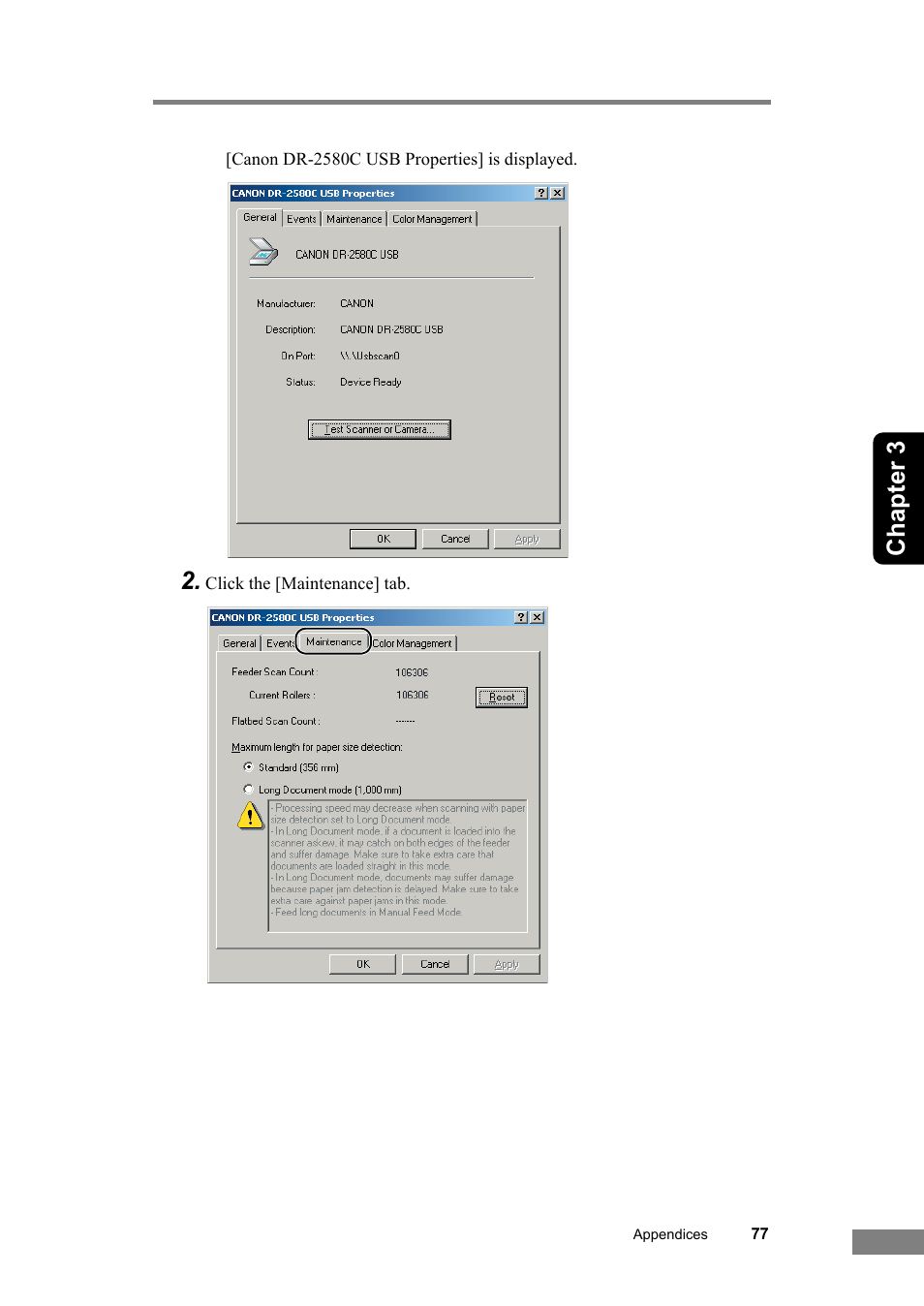 Chapter 3 | Canon DR-2580C User Manual | Page 81 / 116