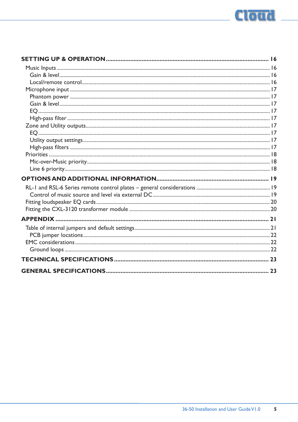 Cloud Electronics 36-50 User Manual | Page 5 / 24