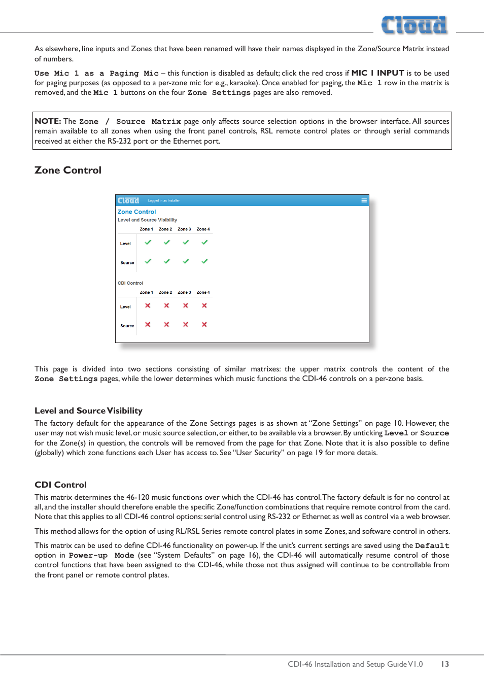 Zone control | Cloud Electronics 46-120 - CDI-46 User Manual | Page 13 / 28