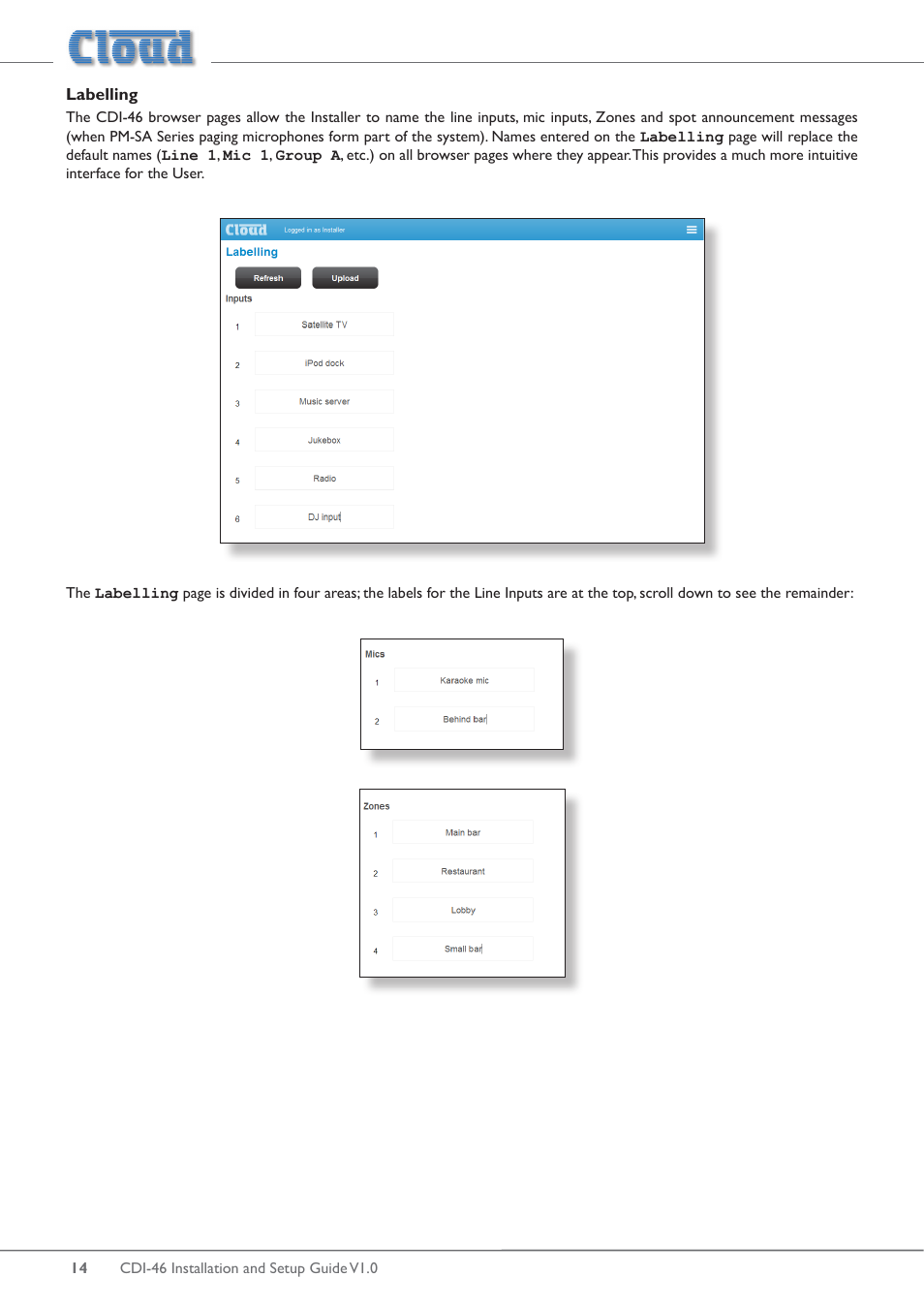 Labelling | Cloud Electronics 46-120 - CDI-46 User Manual | Page 14 / 28