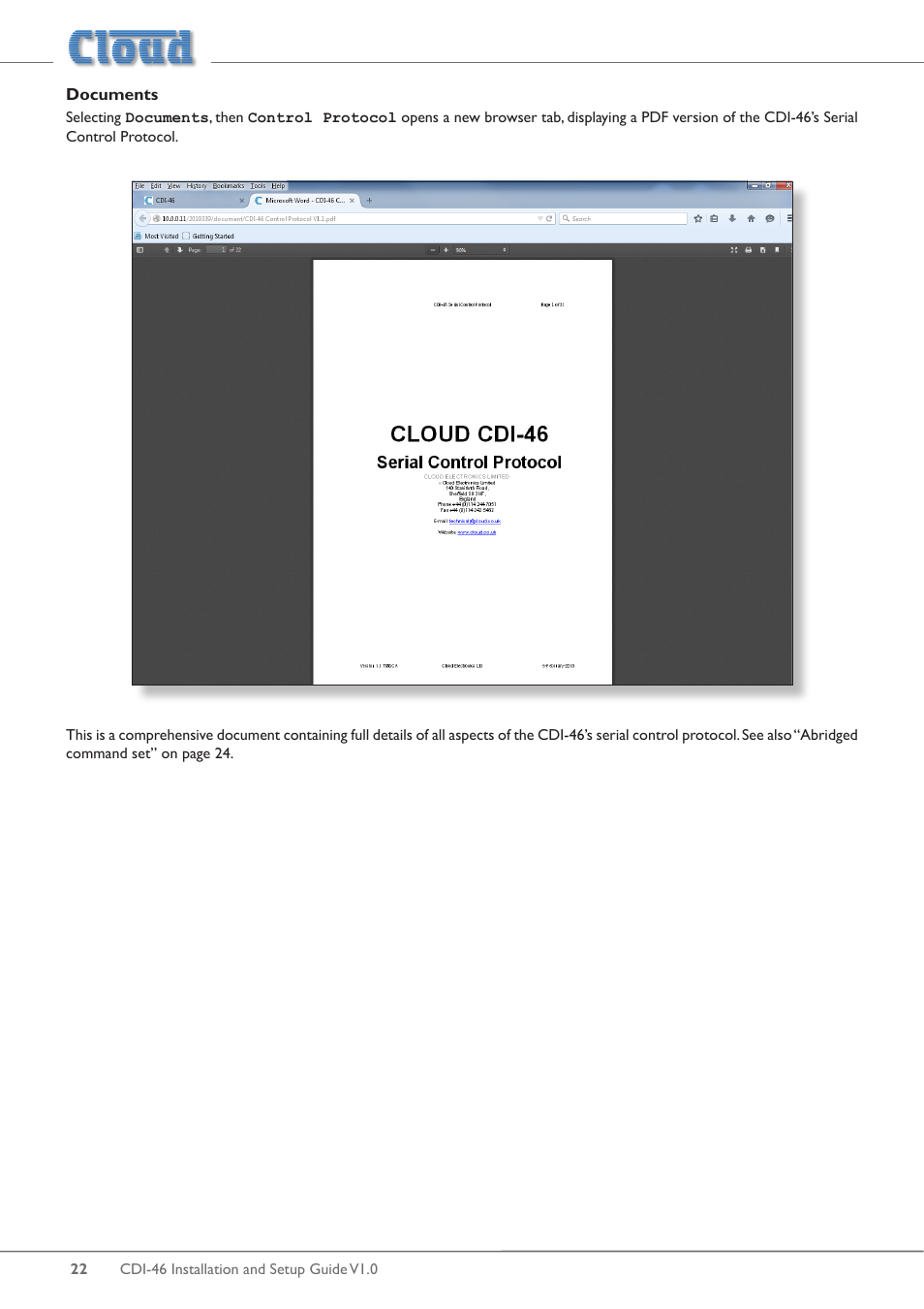 Documents | Cloud Electronics 46-120 - CDI-46 User Manual | Page 22 / 28