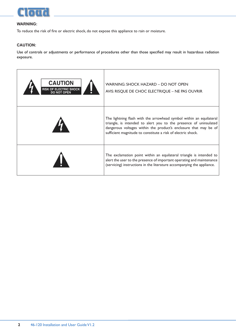 Cloud Electronics 46-120TMedia User Manual | Page 2 / 36
