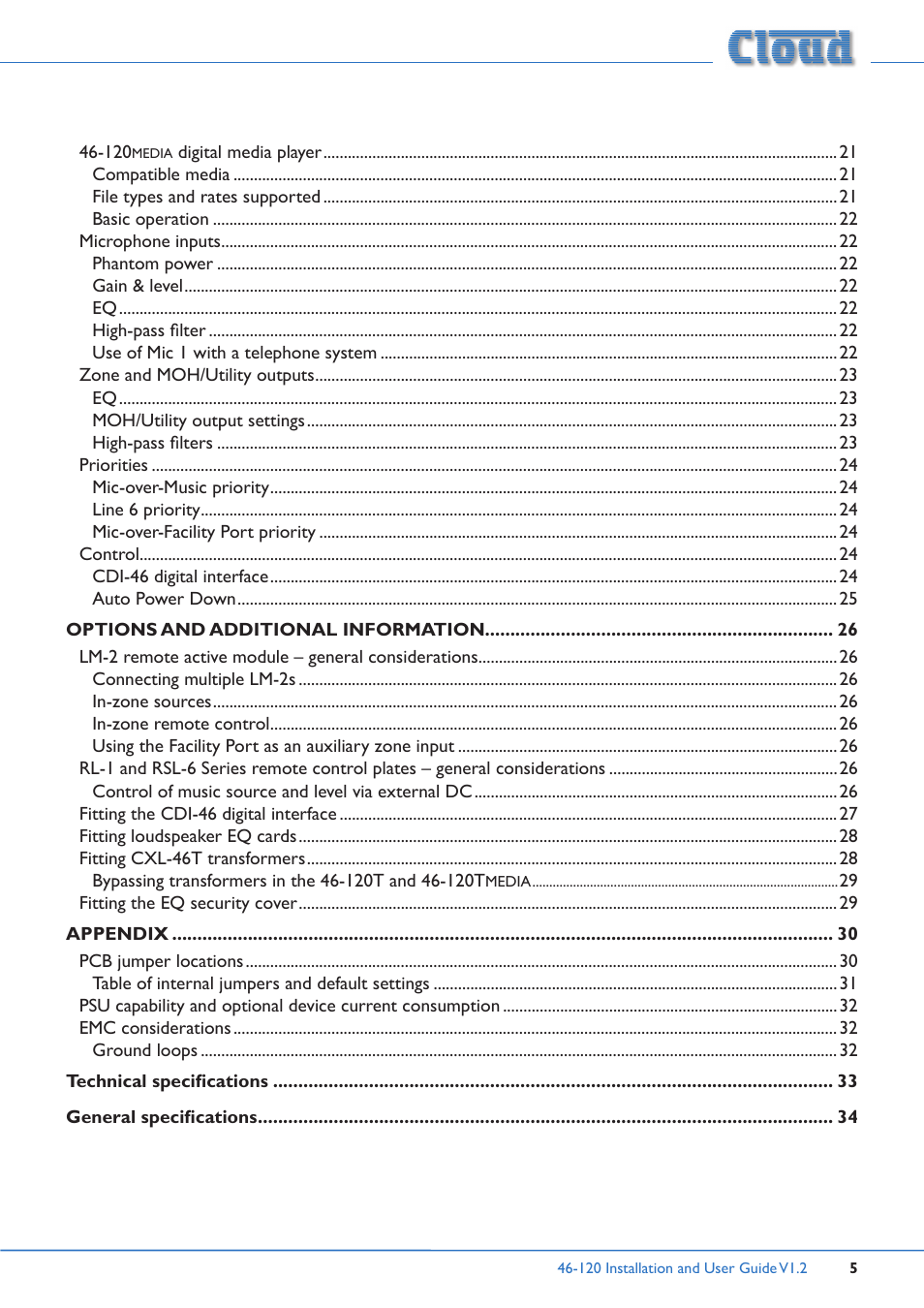 Cloud Electronics 46-120TMedia User Manual | Page 5 / 36