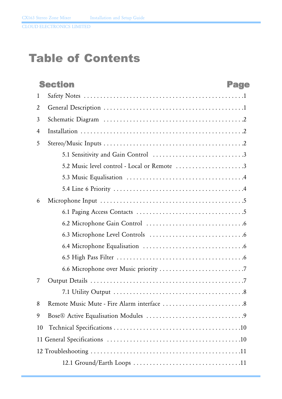 Cloud Electronics CX163 User Manual | Page 5 / 21