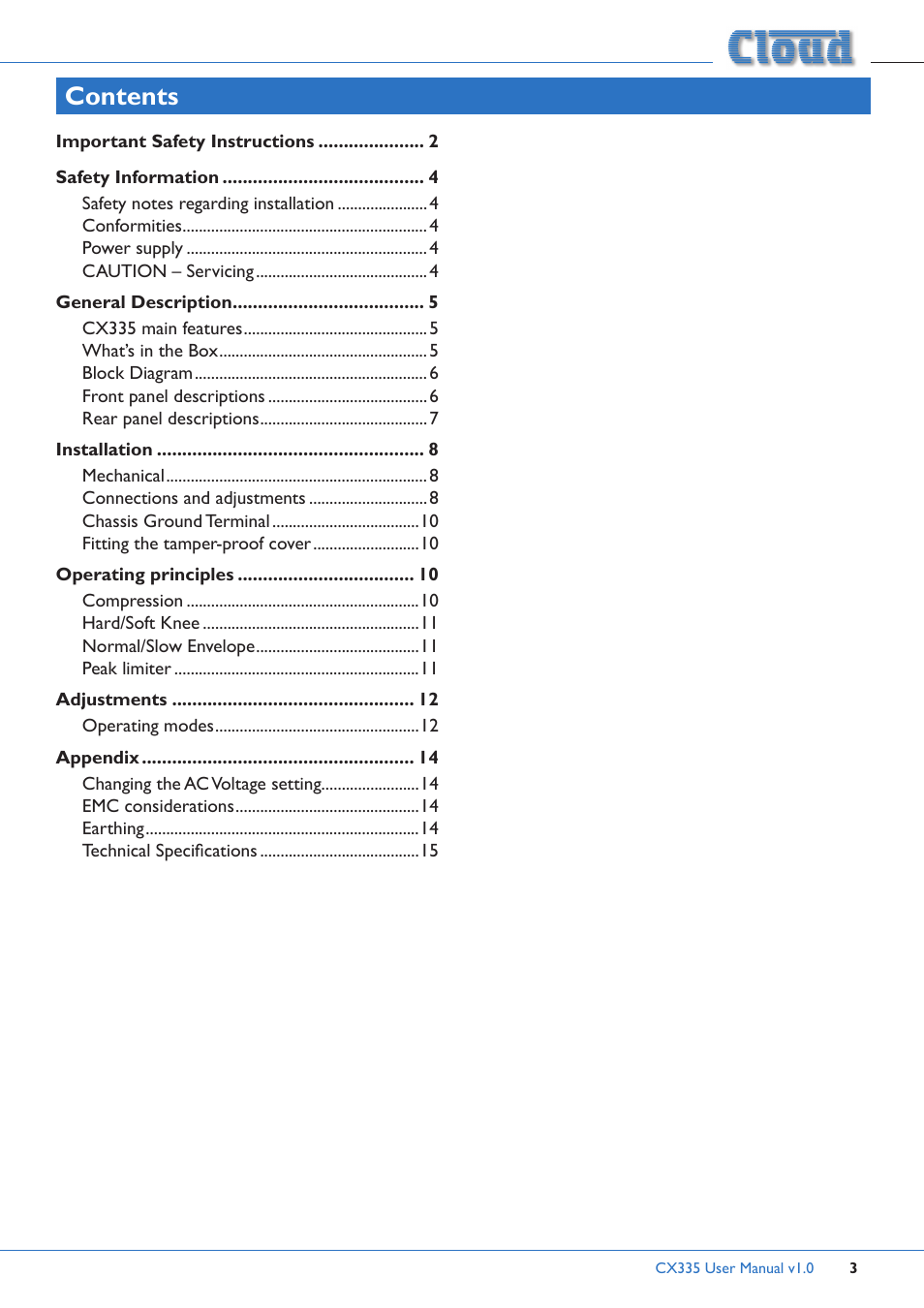 Cloud Electronics CX335 User Manual | Page 3 / 16