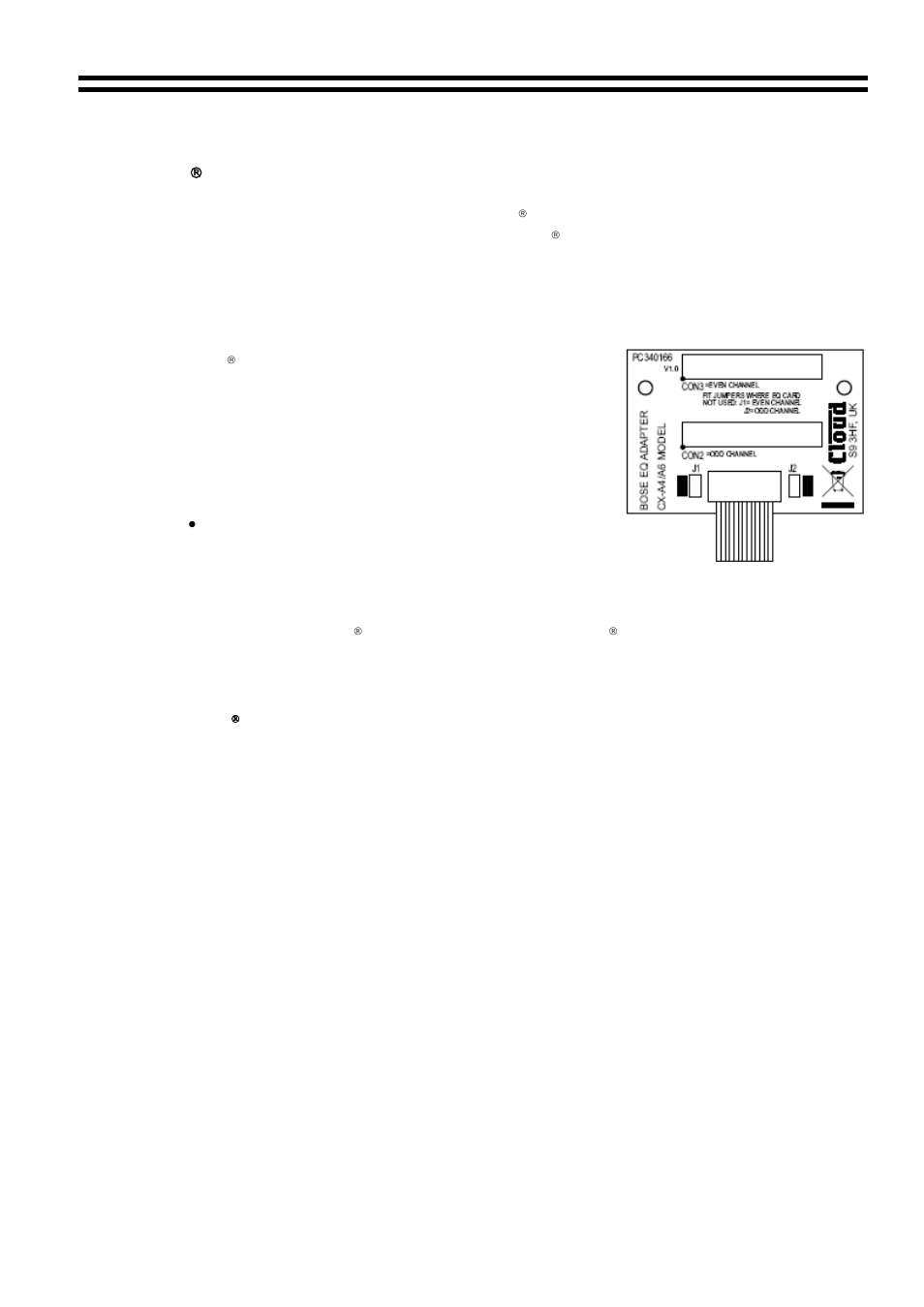 12 bose, Equalisation modules, 13 installing optional modules | Cloud Electronics CX-A6 User Manual | Page 8 / 11