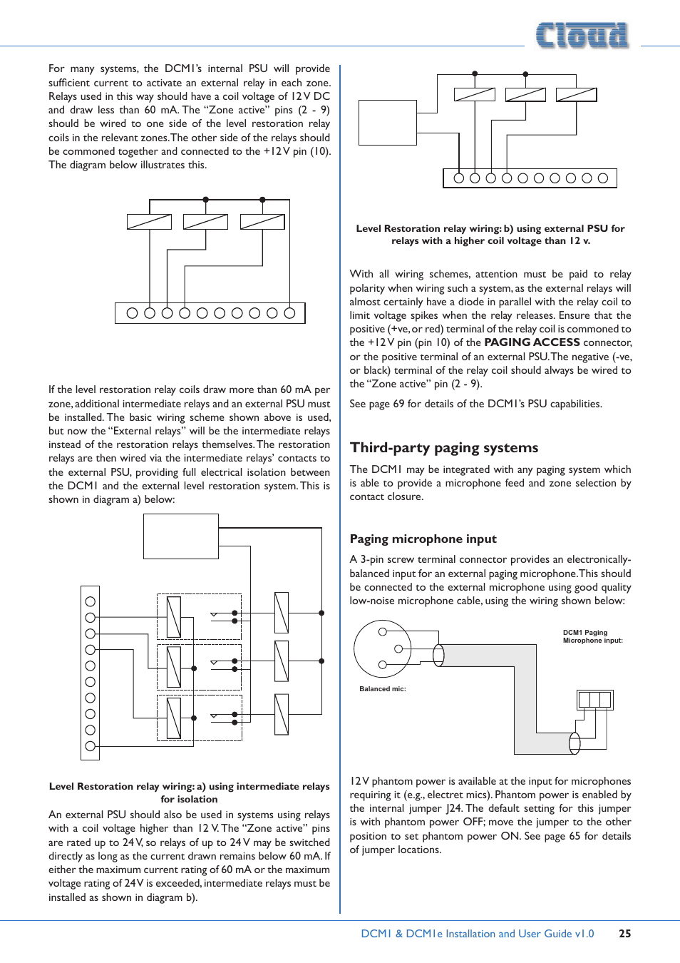 Third-party paging systems, Ext psu | Cloud Electronics DCM1 User Manual | Page 25 / 79