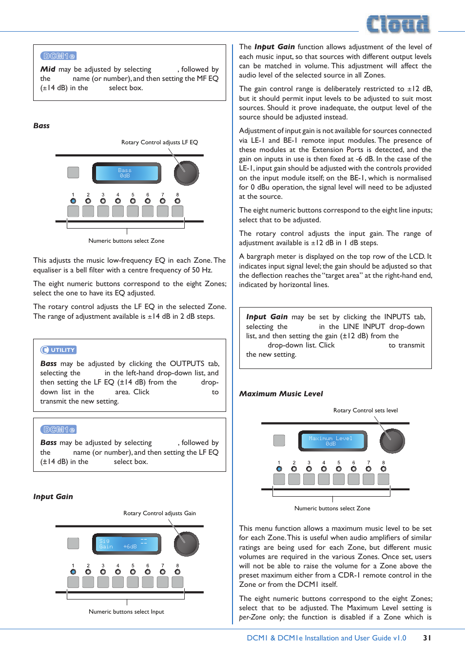 Cloud Electronics DCM1 User Manual | Page 31 / 79