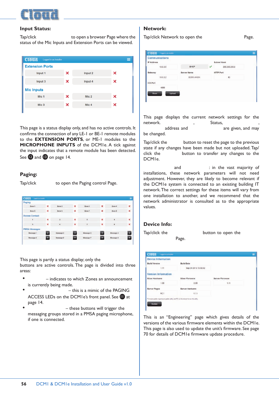 Cloud Electronics DCM1 User Manual | Page 56 / 79