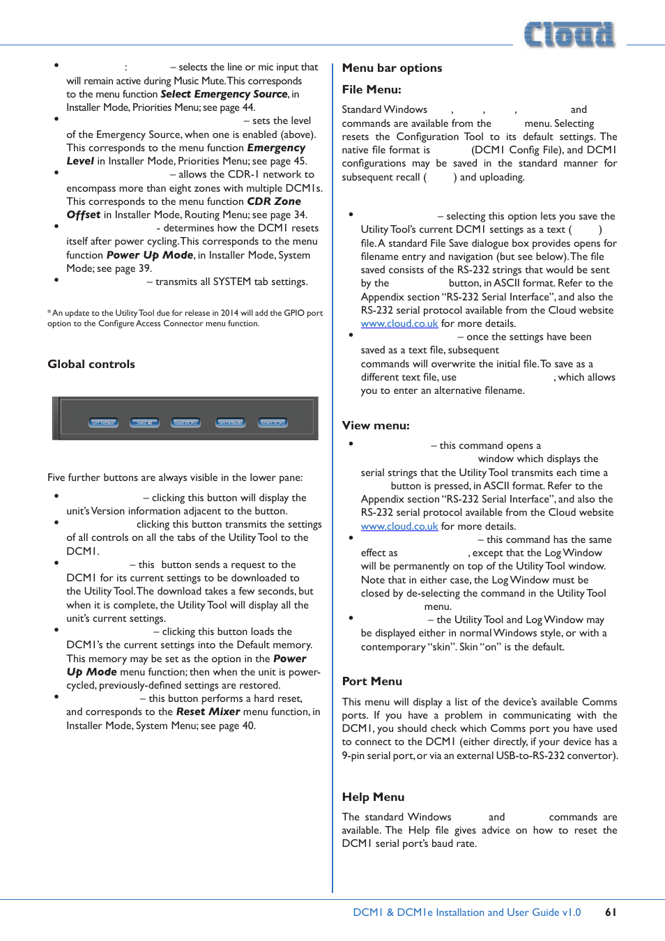 Cloud Electronics DCM1 User Manual | Page 61 / 79
