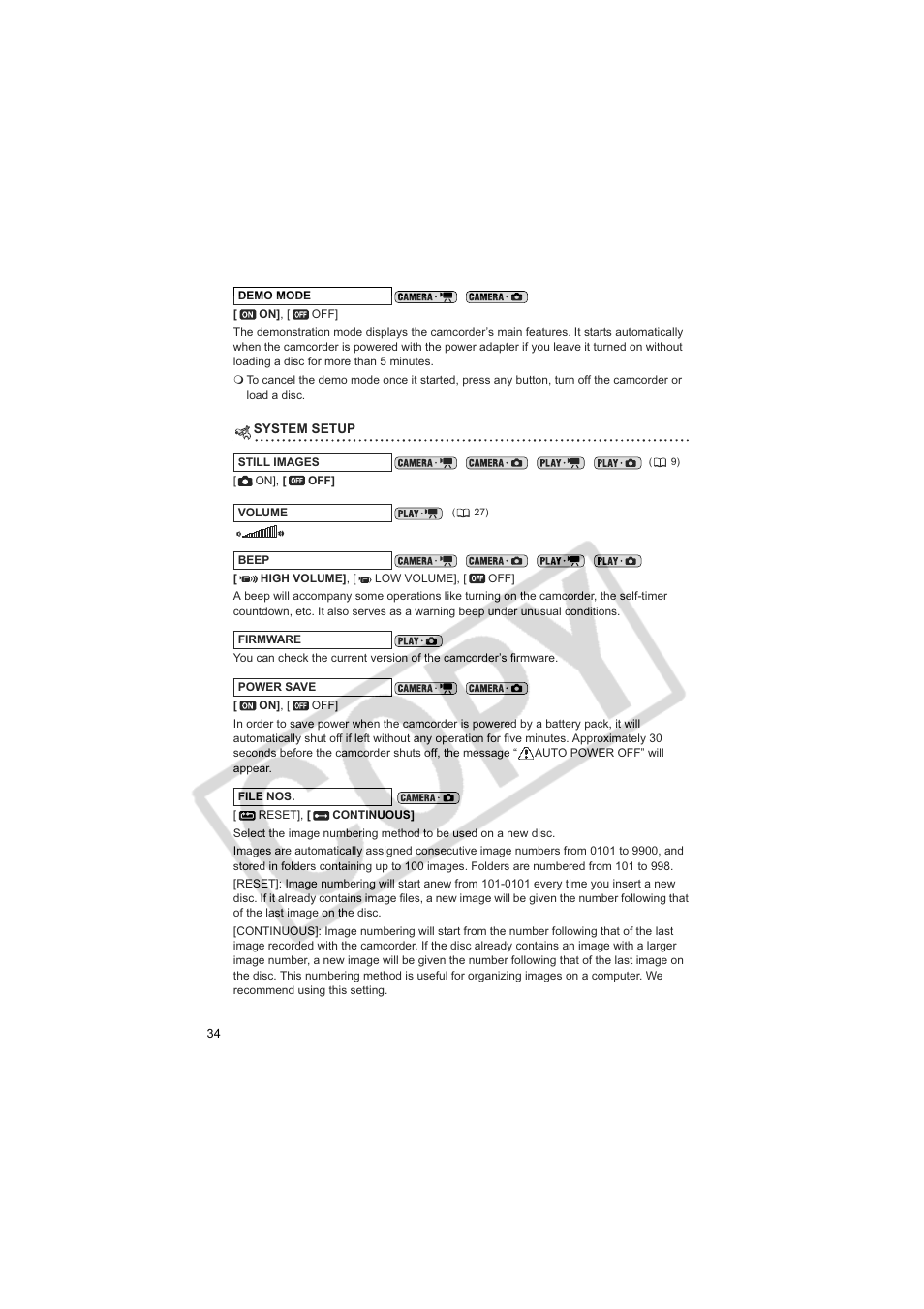 Canon DCD CAMCORDER User Manual | Page 34 / 83