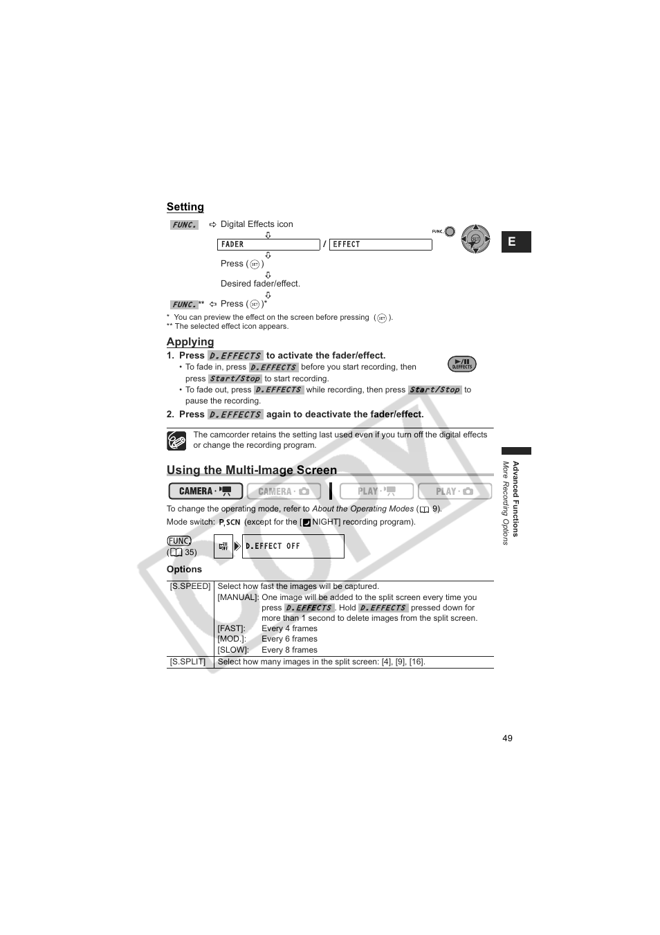 Using the multi-image screen | Canon DCD CAMCORDER User Manual | Page 49 / 83