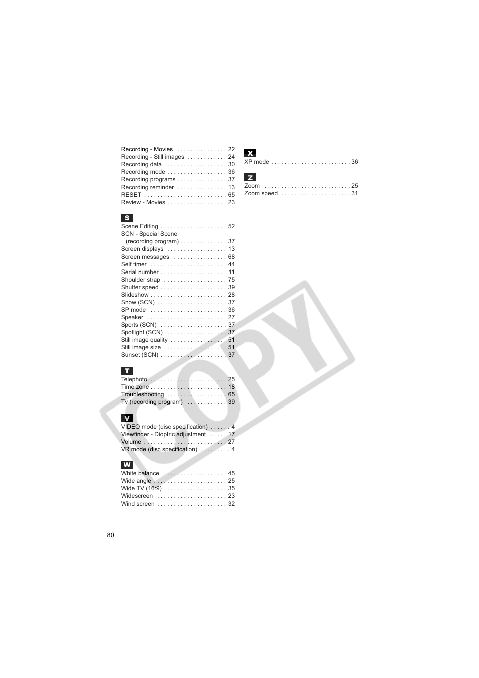 Canon DCD CAMCORDER User Manual | Page 80 / 83