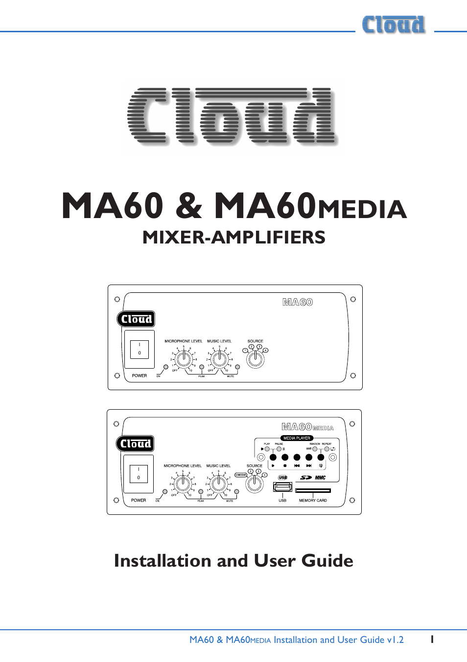 Cloud Electronics MA60Media User Manual | 36 pages