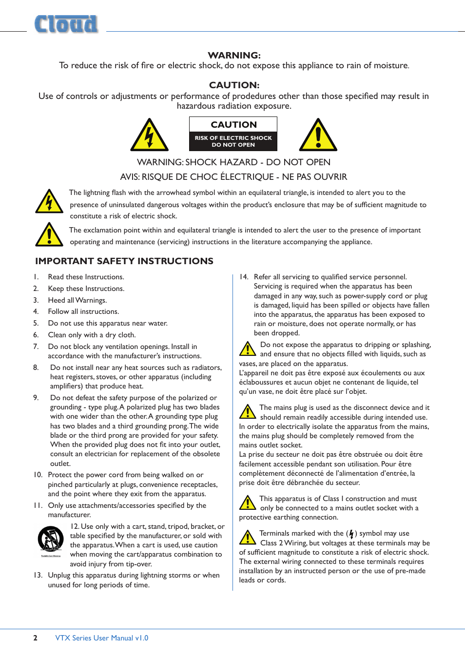 Cloud Electronics VTX4400 User Manual | Page 2 / 16