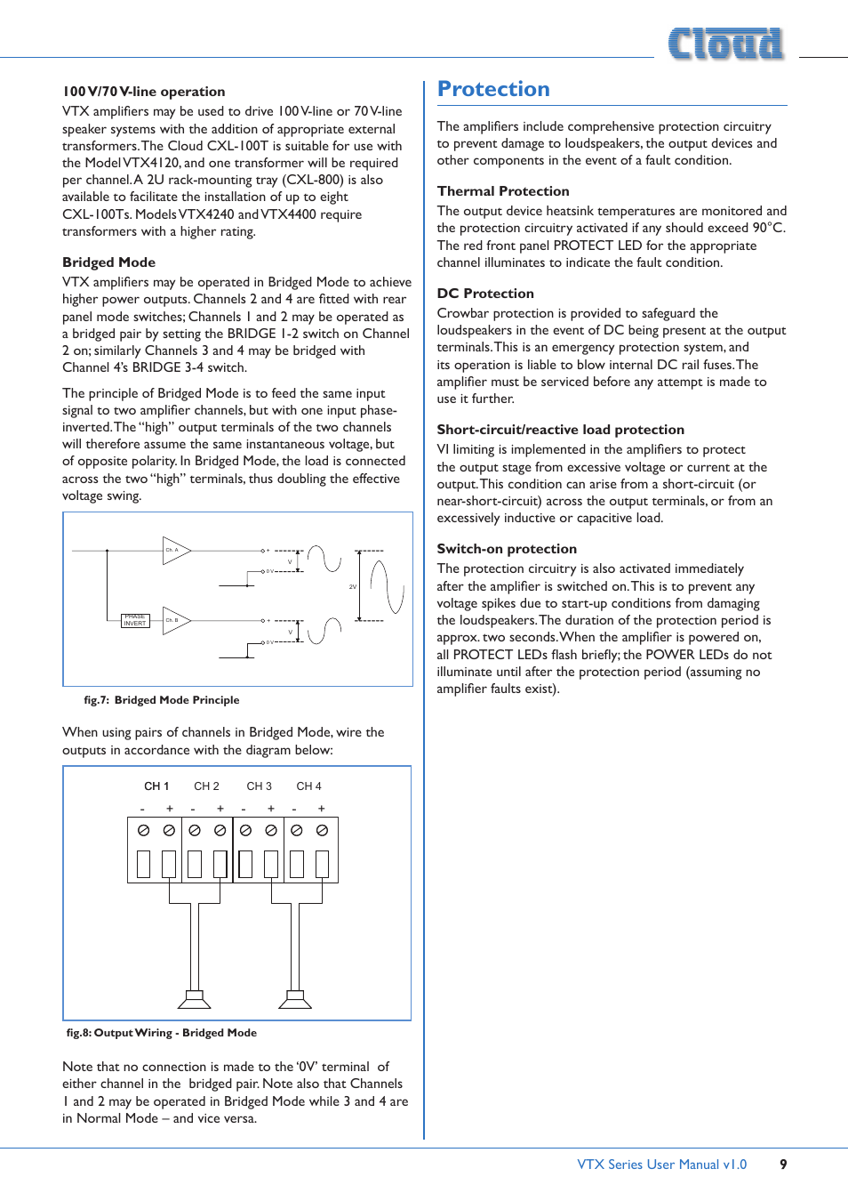 Protection | Cloud Electronics VTX4400 User Manual | Page 9 / 16