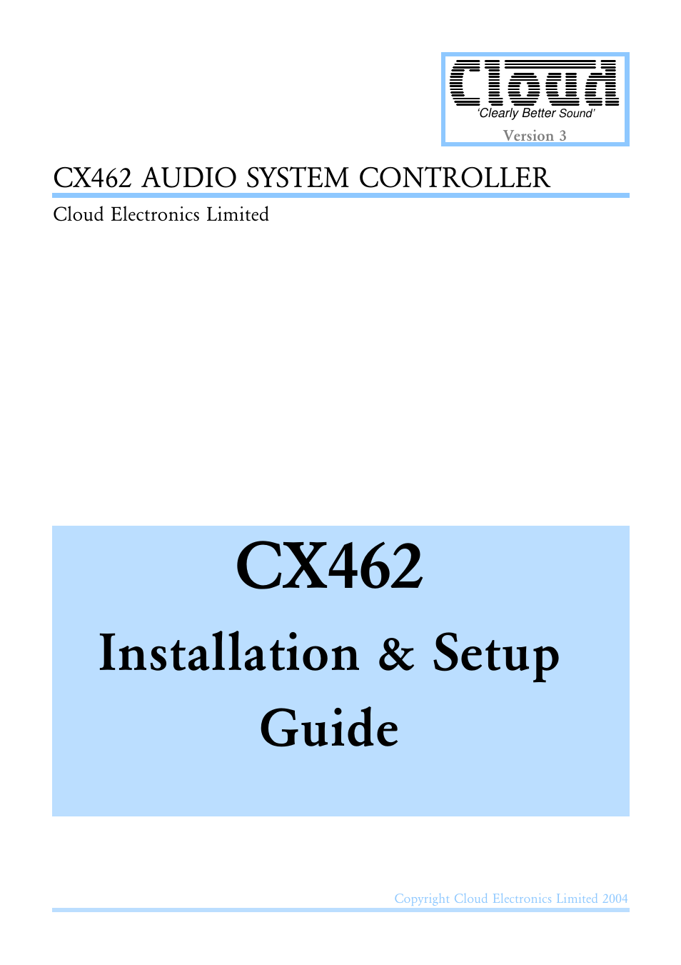 Cloud Electronics CX462 User Manual | 23 pages