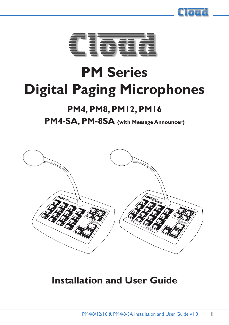 Cloud Electronics PM16 User Manual | 56 pages