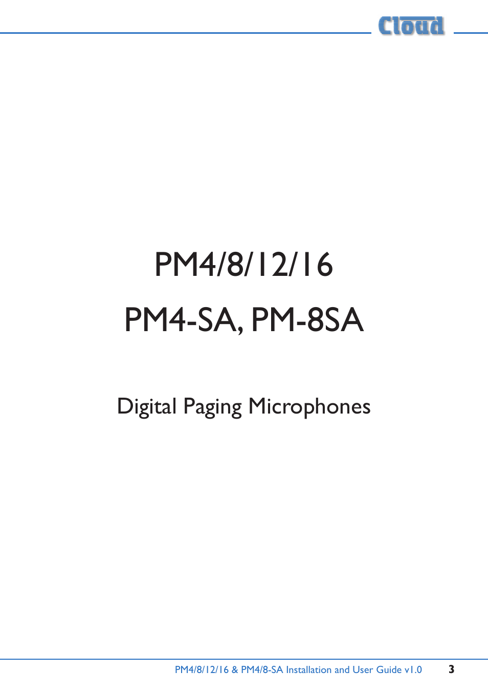 Cloud Electronics PM16 User Manual | Page 3 / 56