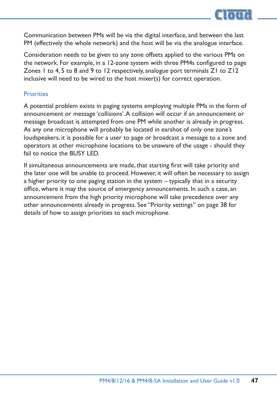 Cloud Electronics PM16 User Manual | Page 47 / 56