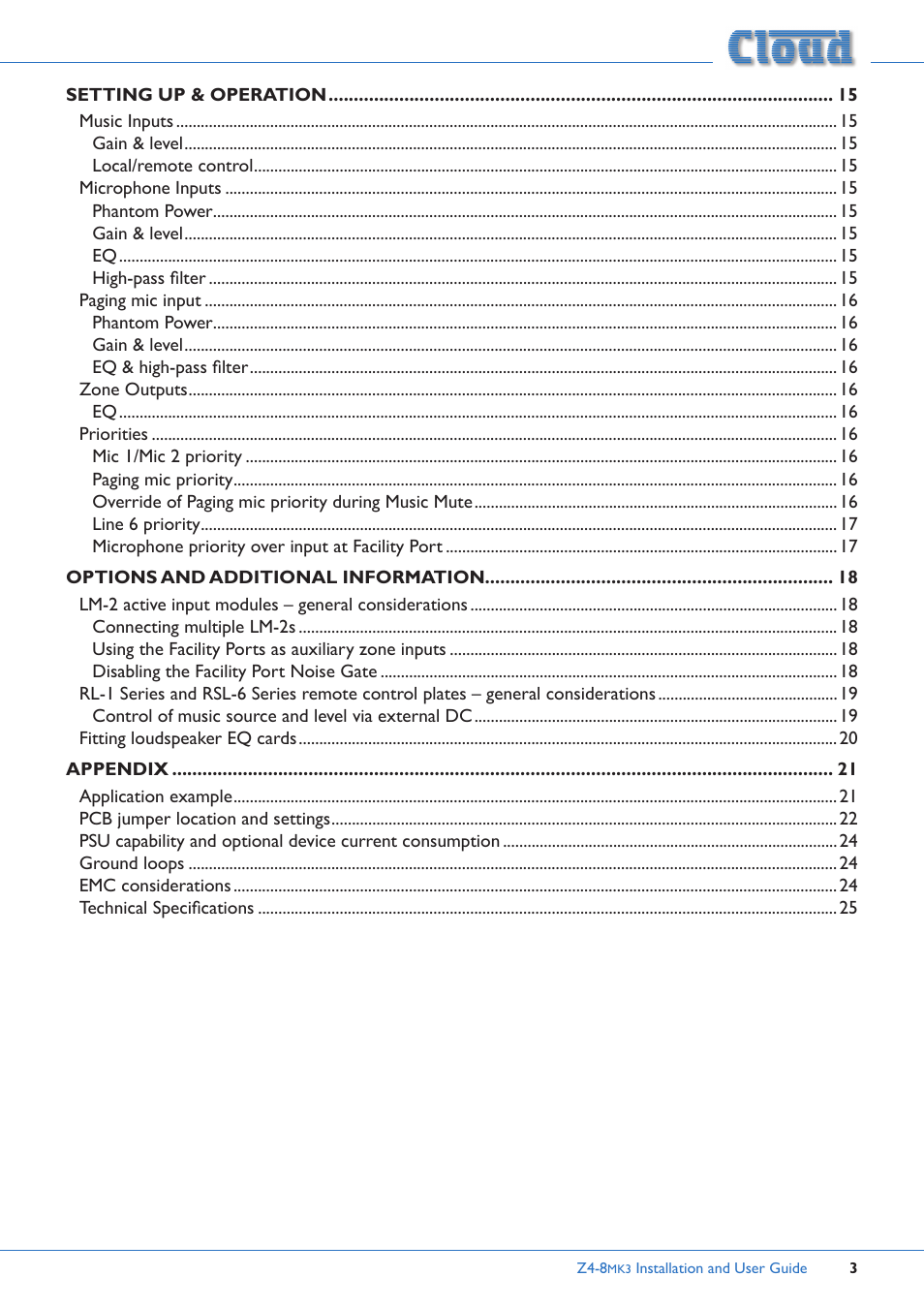 Cloud Electronics Z4MK3 User Manual | Page 3 / 28