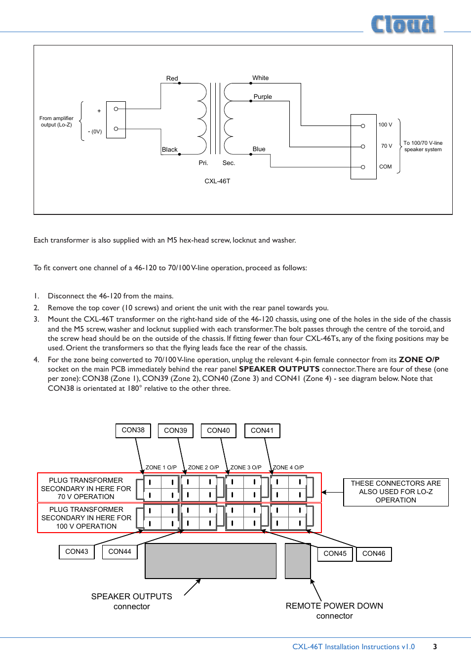 Cloud Electronics 46-120 - CXL-46T User Manual | Page 3 / 5