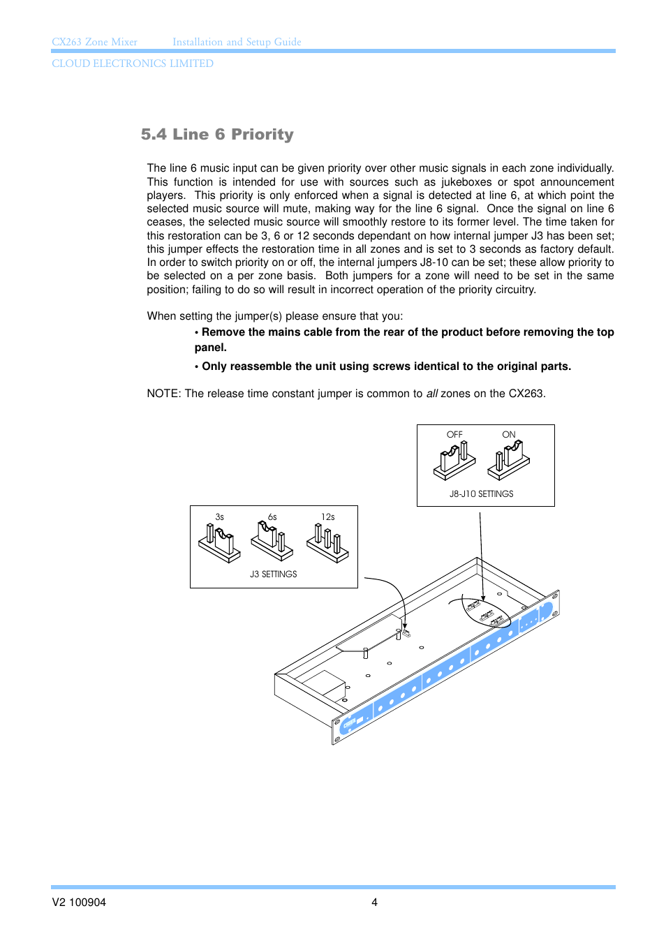 4 line 6 priority | Cloud Electronics CX263 User Manual | Page 10 / 23