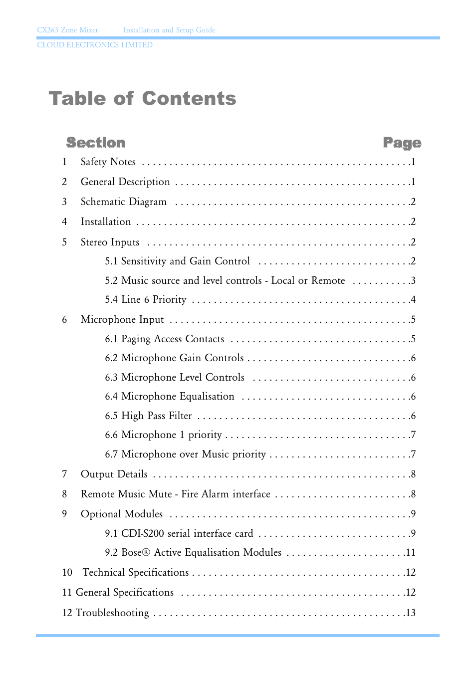 Cloud Electronics CX263 User Manual | Page 5 / 23