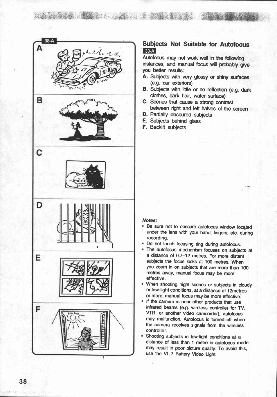 Record review (camera mode), Place camera in record pause mode. icgrl, Press cs] button | Press start/stop button to resume recording, Record review | Canon E 250 User Manual | Page 46 / 104