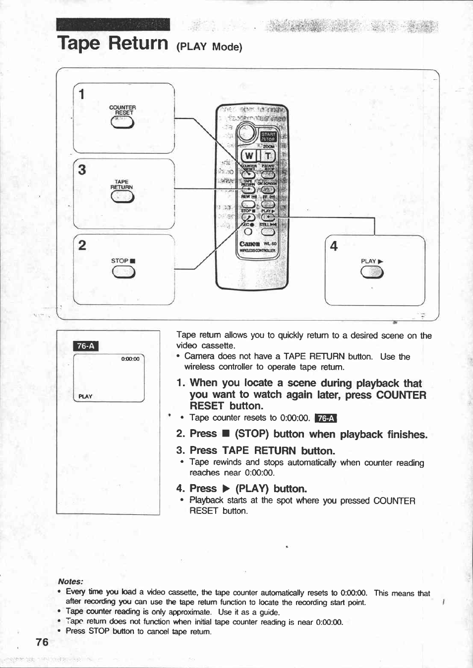 Press ■ (stop) button to end playback, Turn camera off, Play mode | High-frequency feedback | Canon E 250 User Manual | Page 80 / 104