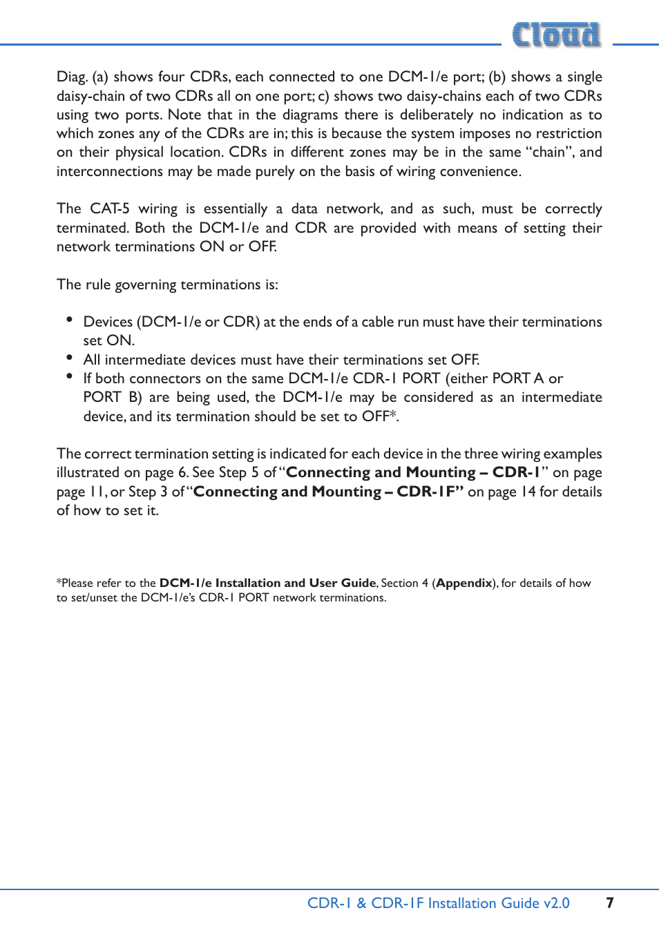 Cloud Electronics CDR-1B User Manual | Page 7 / 20