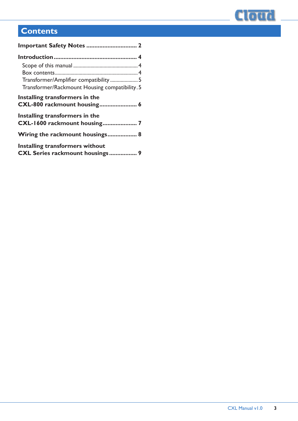 Cloud Electronics CXL-100T User Manual | Page 3 / 12