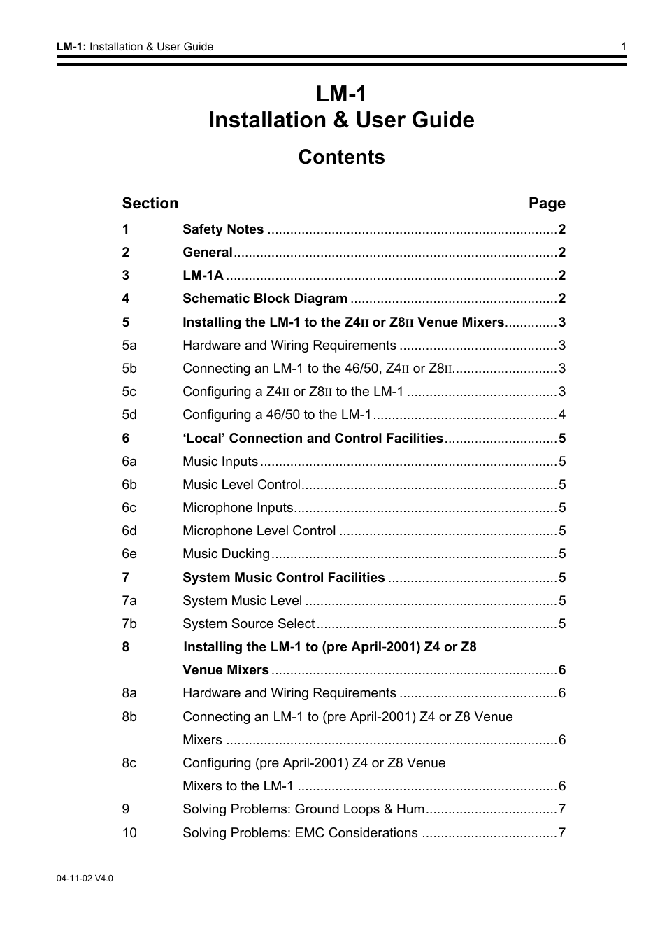 Cloud Electronics LM-1 User Manual | Page 2 / 8