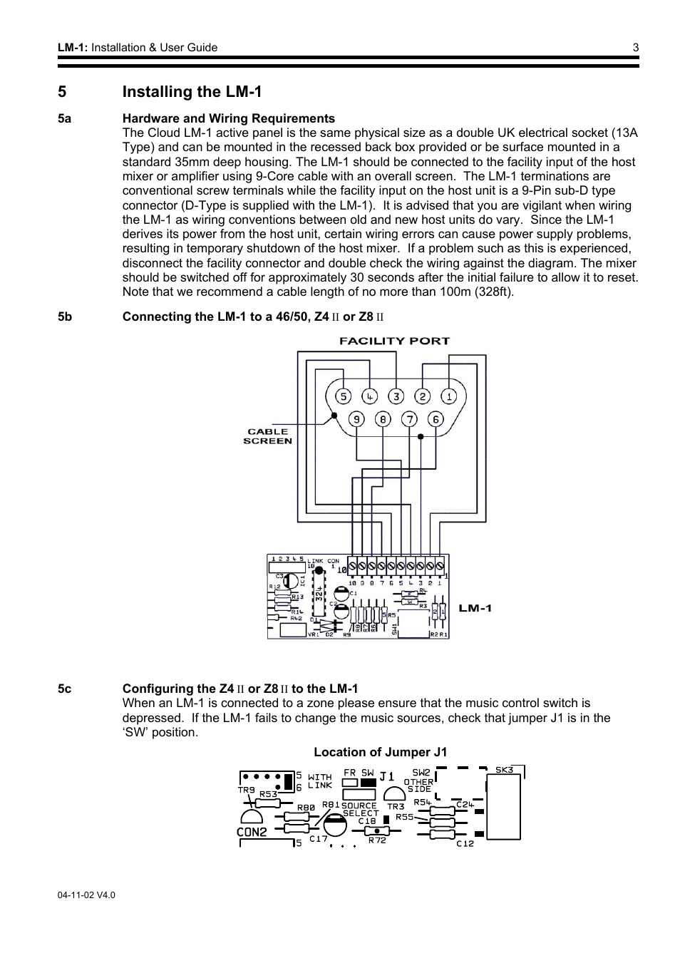 5installing the lm-1 | Cloud Electronics LM-1 User Manual | Page 4 / 8