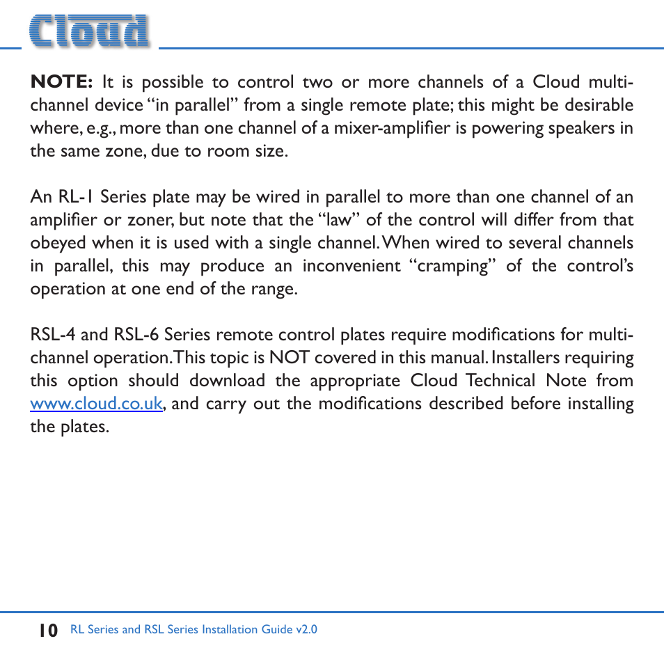 Cloud Electronics RL-1MB User Manual | Page 10 / 20