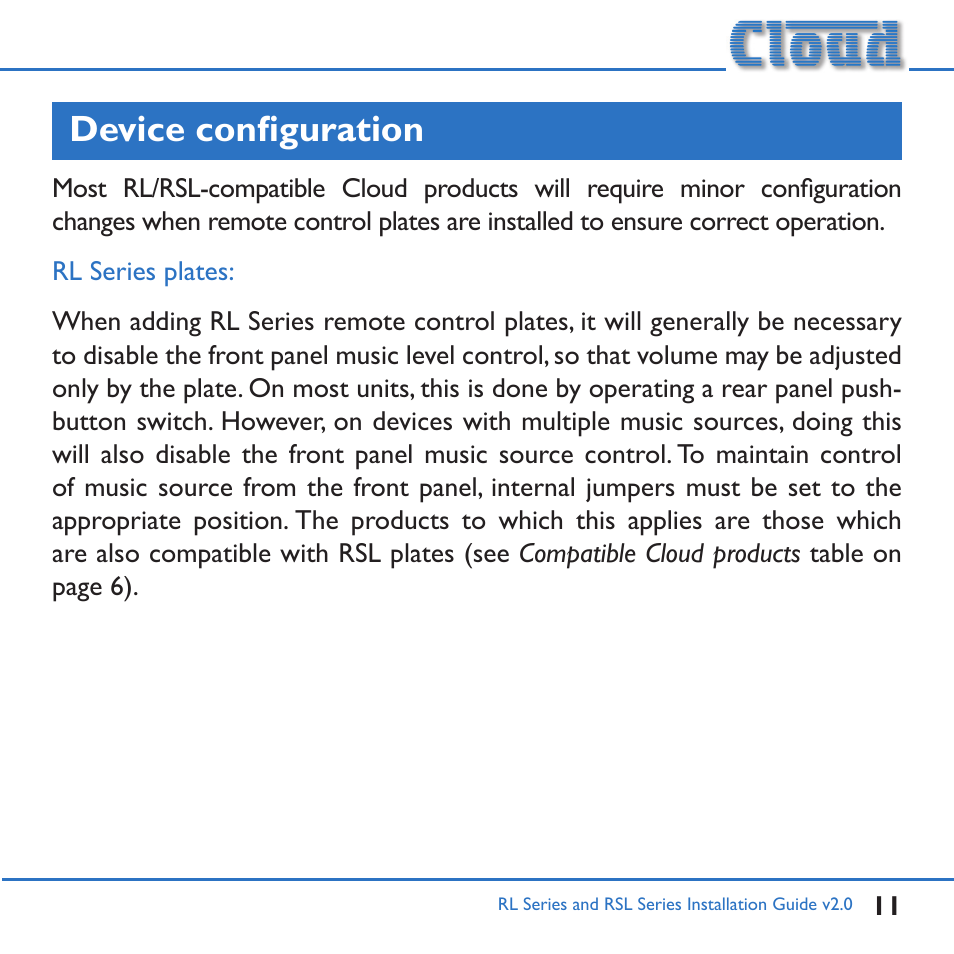 Device configuration | Cloud Electronics RL-1MB User Manual | Page 11 / 20